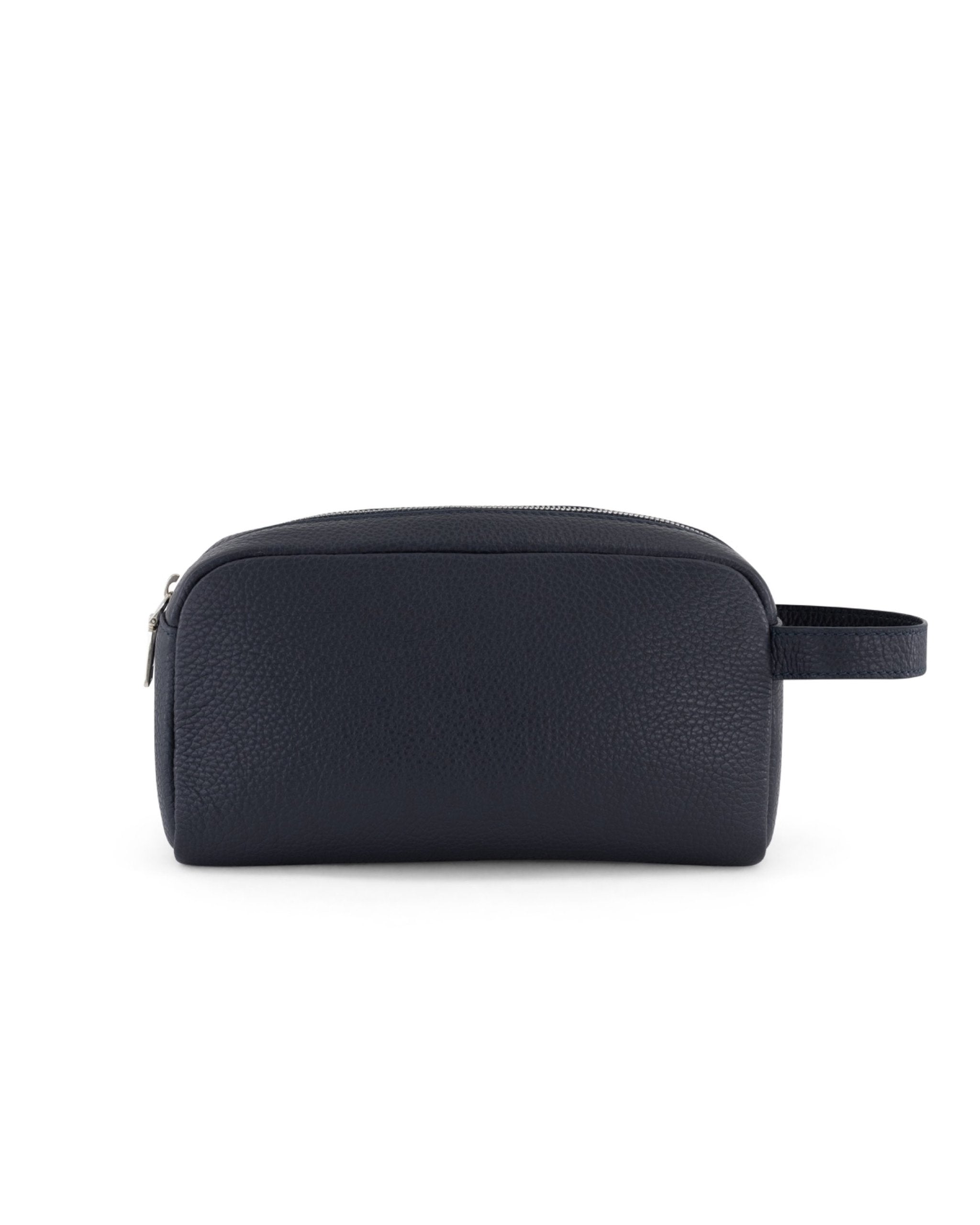 AMRI AMARNIA – Luxury Navy Leather Toiletry Pouch.