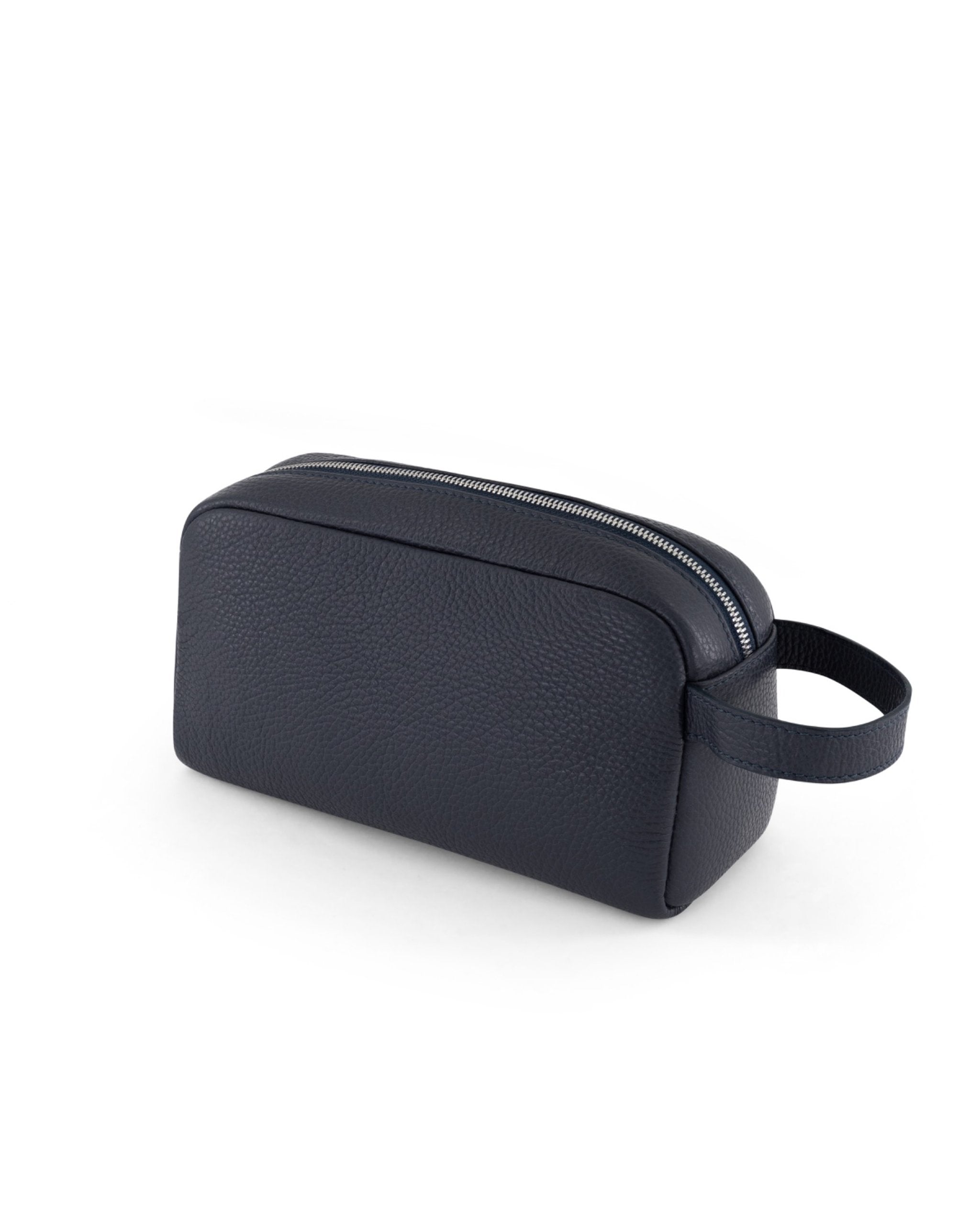 AMRI AMARNIA – Luxury Navy Leather Toiletry Pouch.